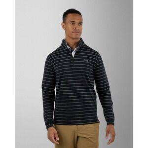Good Good Golf Men's Fade Q-Zip Small  Black Striped 1/4 Zip